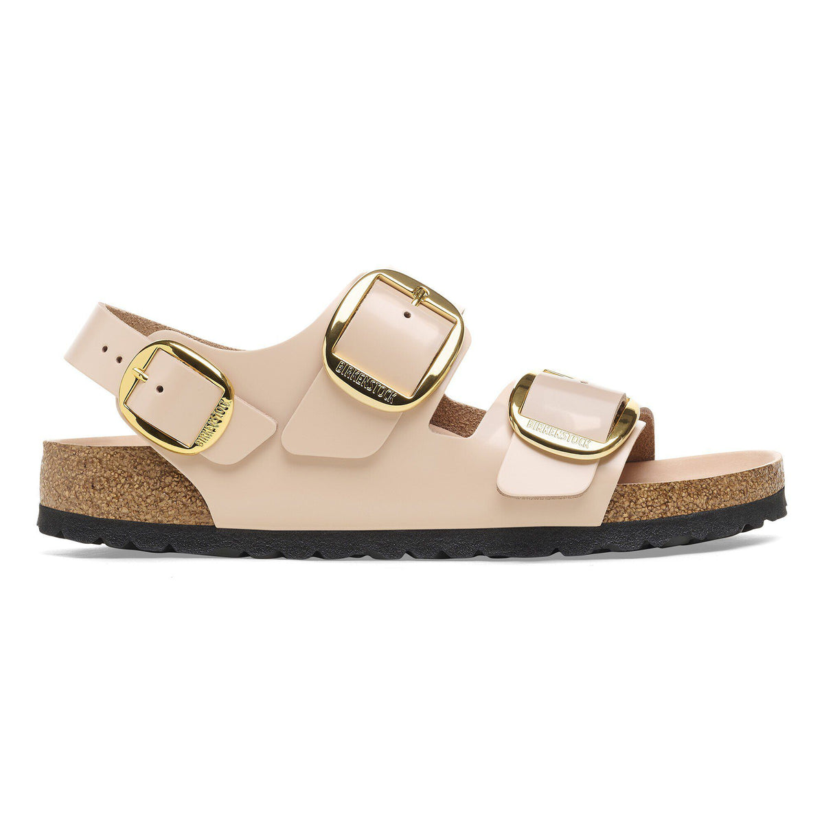 Milano Big Buckle Natural Leather Patent in Color High Shine New Beige | Birkenstock
