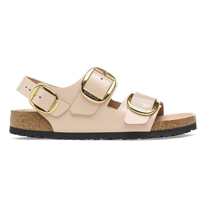 Milano Big Buckle Natural Leather Patent in Color High Shine New Beige | Birkenstock