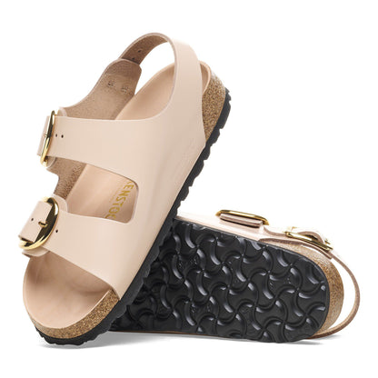 Milano Big Buckle Natural Leather Patent in Color High Shine New Beige | Birkenstock