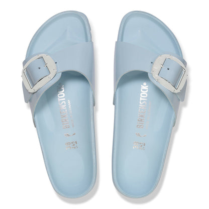 Madrid Big Buckle Pearl Natural Leather Patent in Color Baby Blue High Shine | Birkenstock