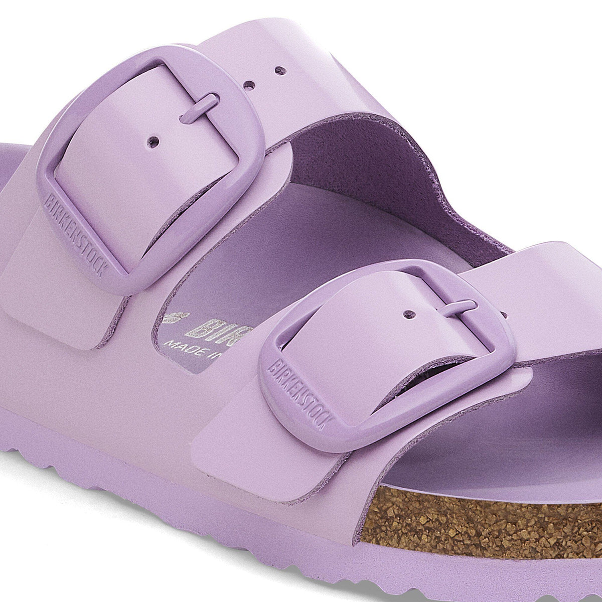 Arizona Big Buckle Natural Leather Patent in Color High-Shine Crocus | Birkenstock