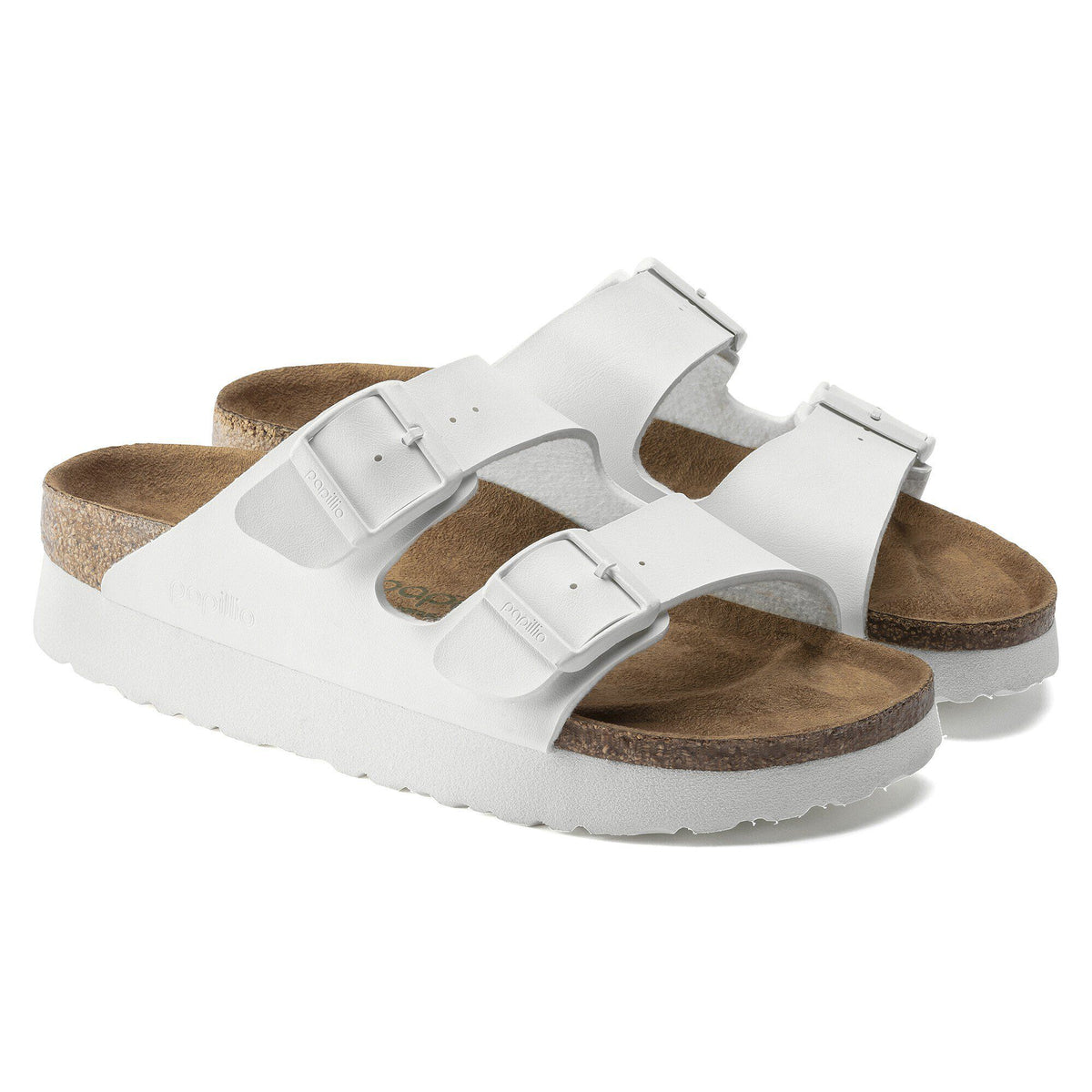Arizona Platform Vegan Birko-Flor in Color White | Birkenstock
