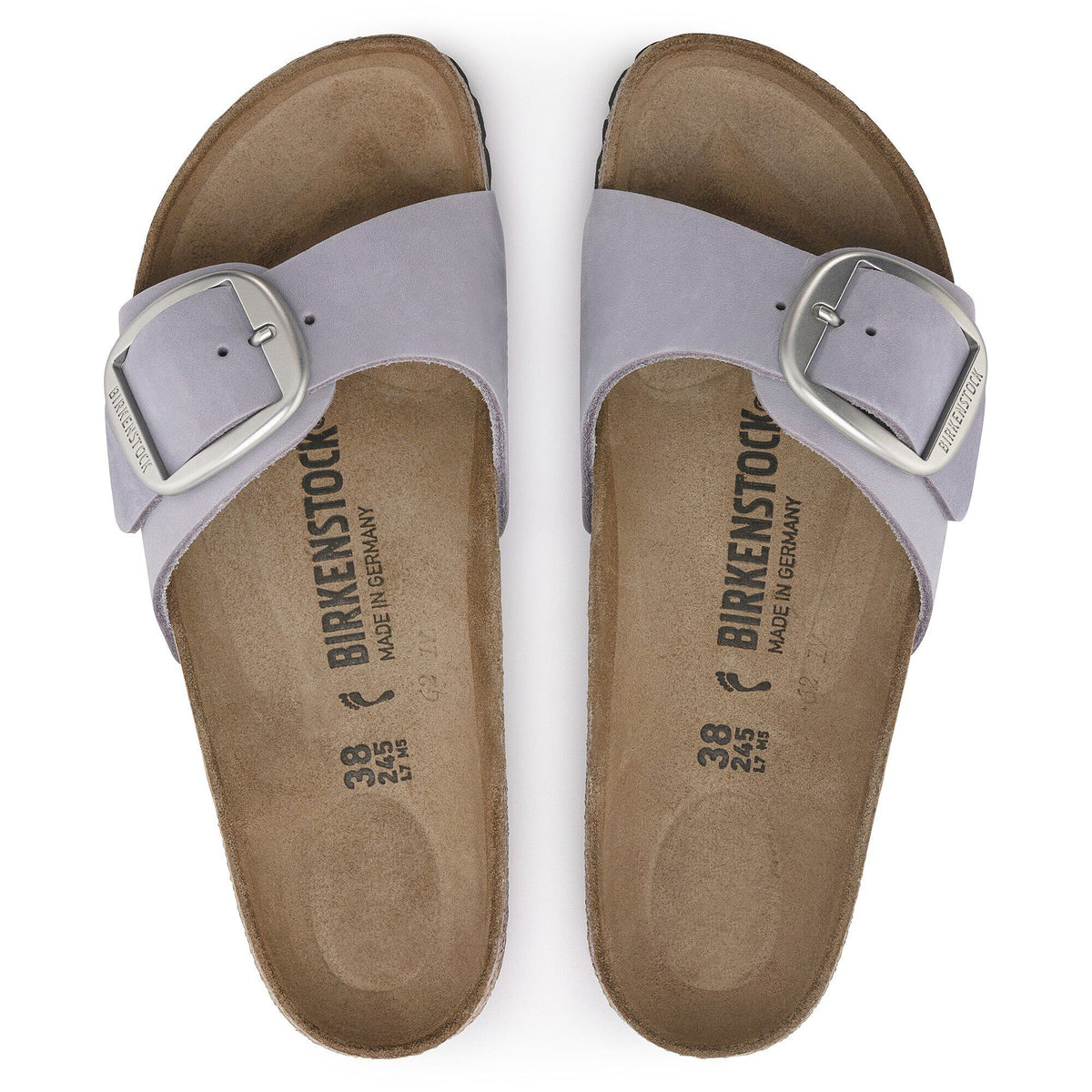 Madrid Big Buckle Nubuck Leather in Color Purple Fog | Birkenstock
