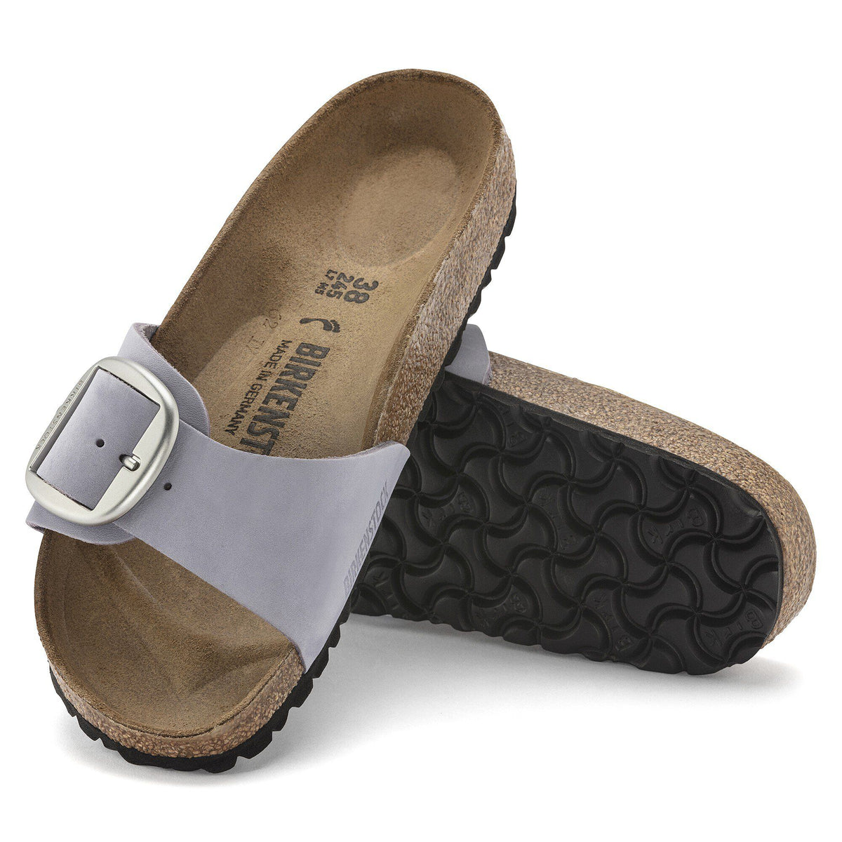 Madrid Big Buckle Nubuck Leather in Color Purple Fog | Birkenstock