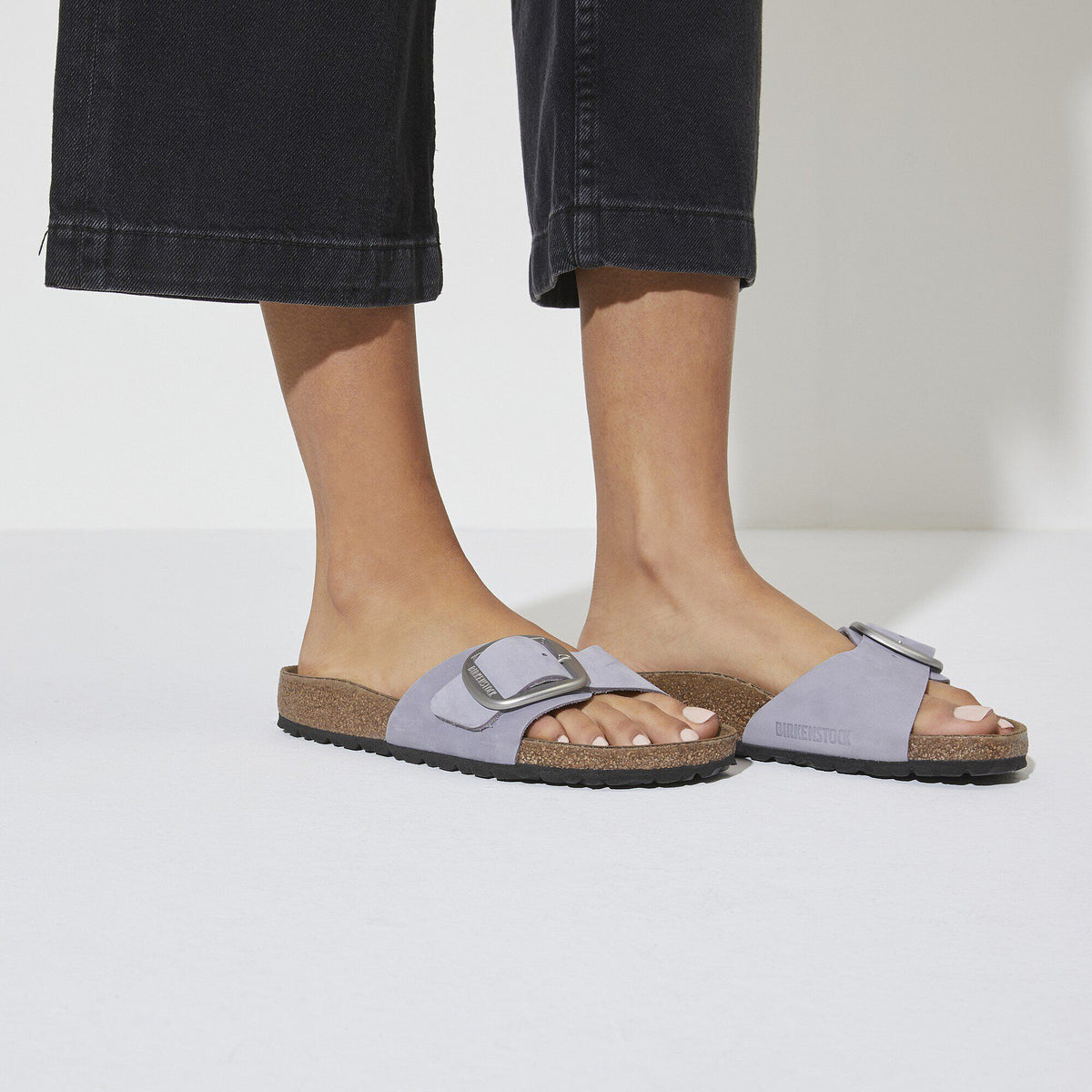 Madrid Big Buckle Nubuck Leather in Color Purple Fog | Birkenstock