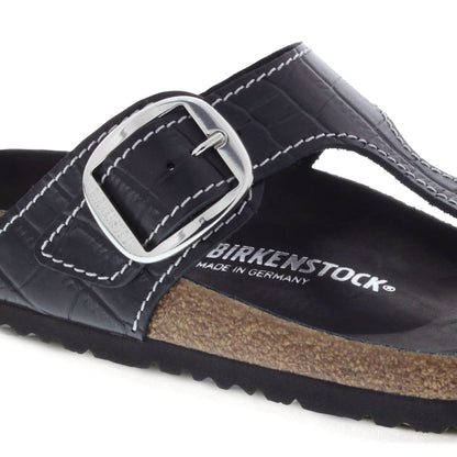 Gizeh Big Buckle Natural Leather Patent in Color Black | Birkenstock