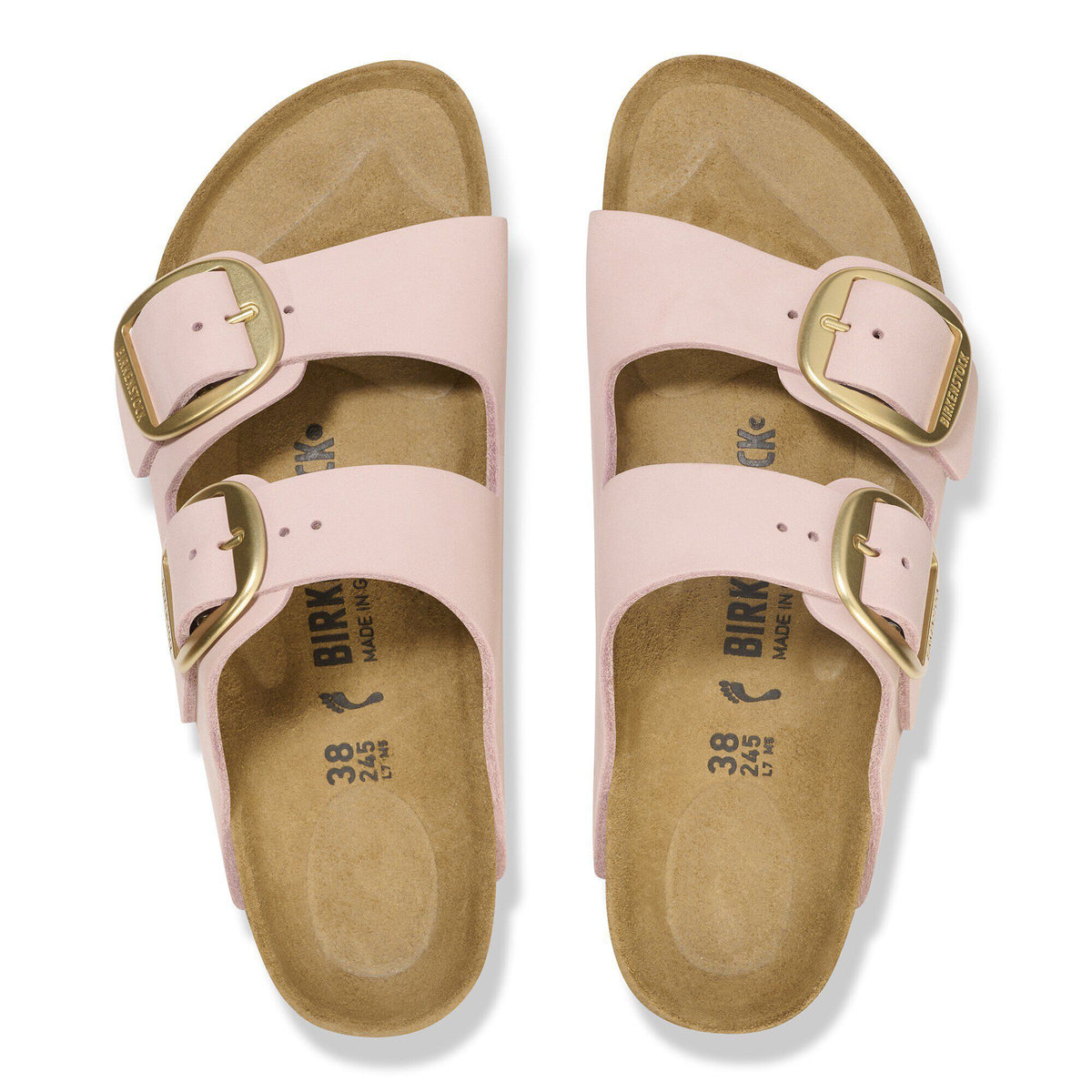 Arizona Big Buckle Nubuck Leather in Color Soft Pink | Birkenstock