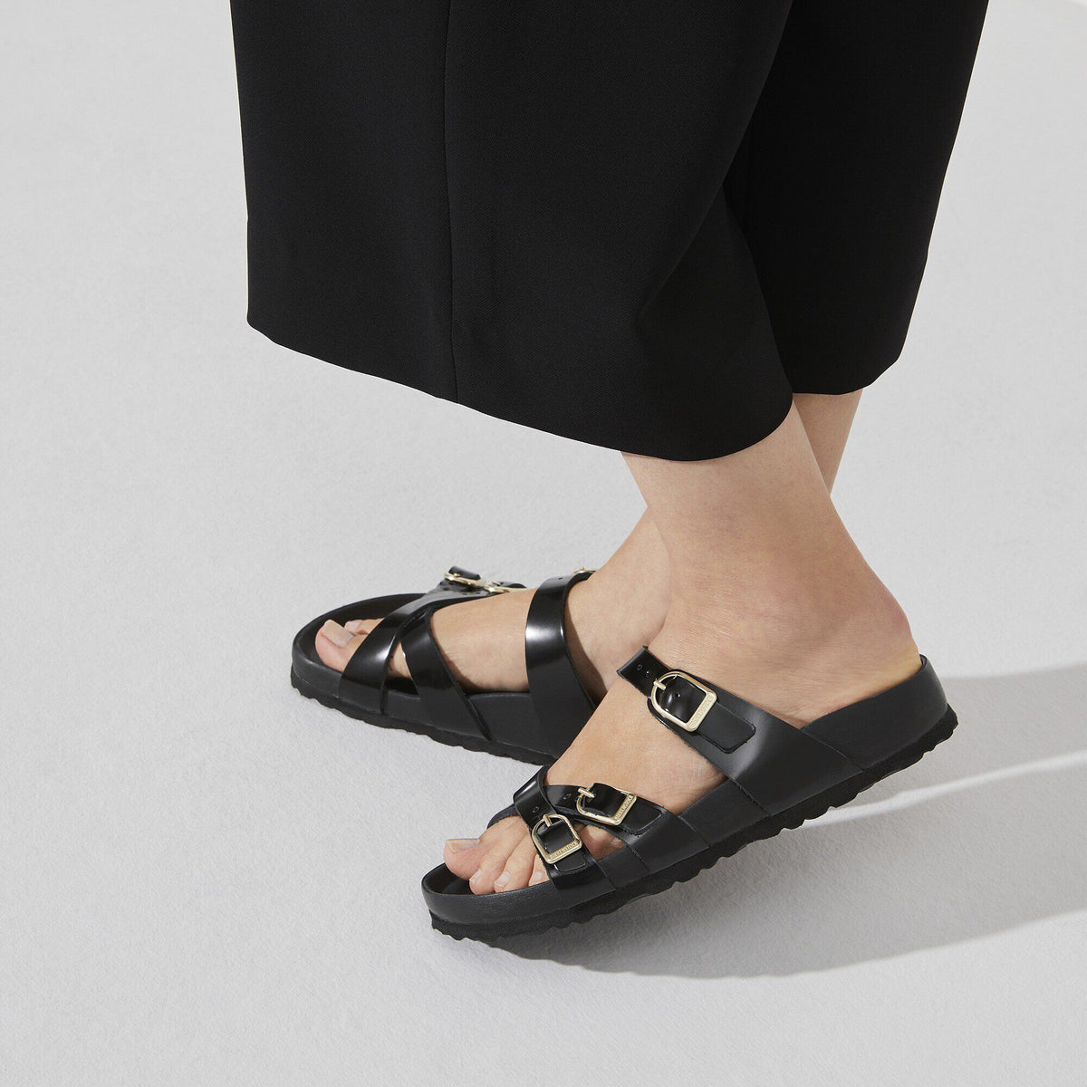 Franca Natural Leather Patent in Color High Shine Black | Birkenstock