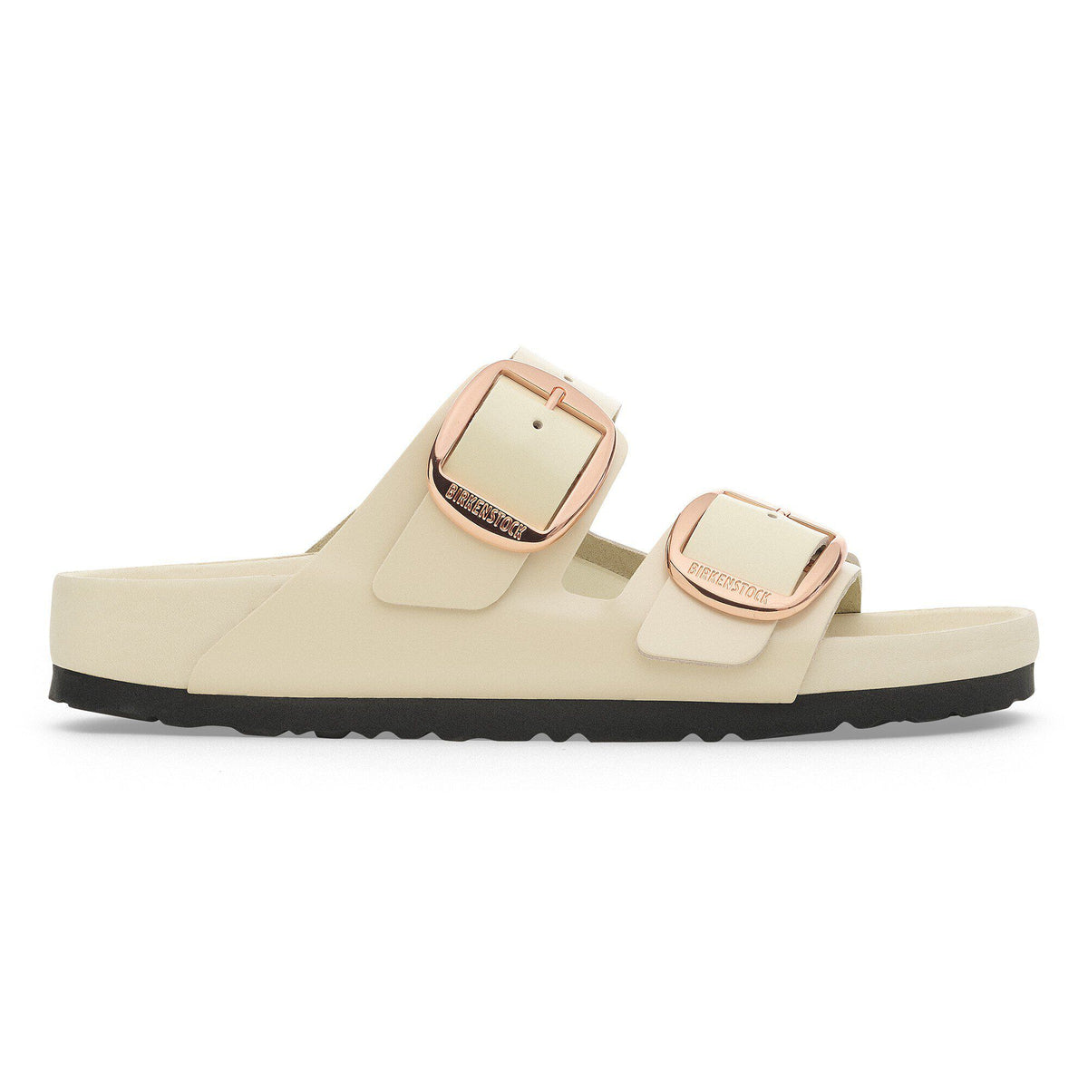 Arizona Big Buckle Natural Leather Patent in Color High Shine Ecru | Birkenstock