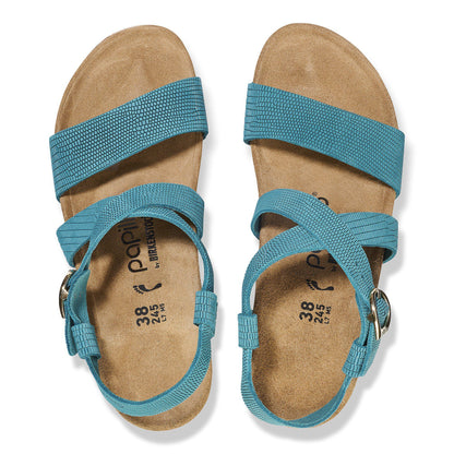 Sibyl Embossed Leather in Color Biscay Bay | Birkenstock