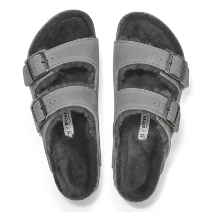 Arizona Shearling Oiled Leather in Color Iron | Birkenstock