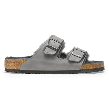 Arizona Shearling Oiled Leather in Color Iron | Birkenstock