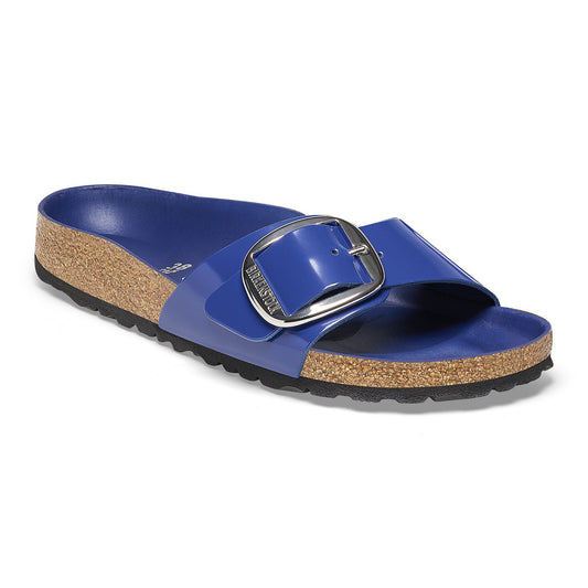 Madrid Big Buckle Natural Leather Patent in Color High-Shine Cobalt | Birkenstock
