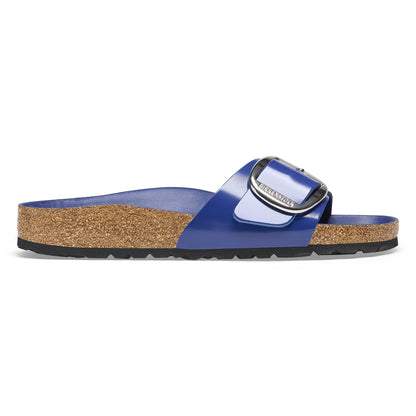Madrid Big Buckle Natural Leather Patent in Color High-Shine Cobalt | Birkenstock