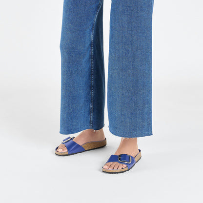 Madrid Big Buckle Natural Leather Patent in Color High-Shine Cobalt | Birkenstock