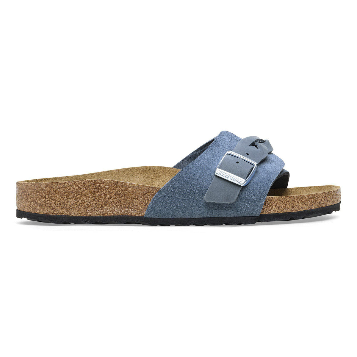 Oita Braided Suede Leather in Color Elemental Blue | Birkenstock