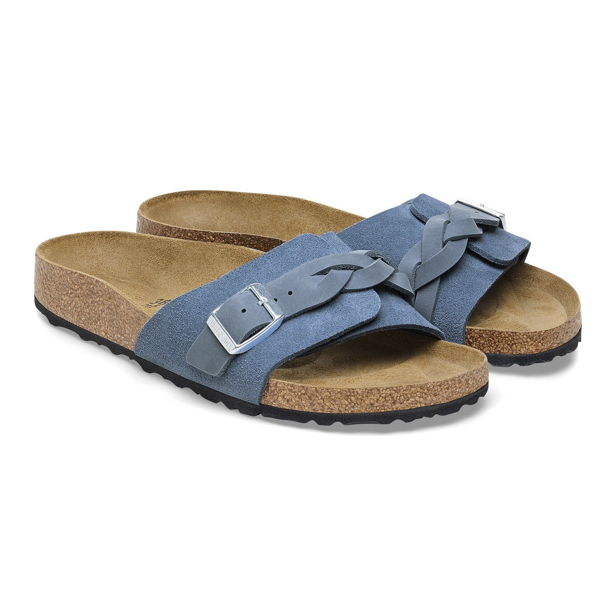 Oita Braided Suede Leather in Color Elemental Blue | Birkenstock