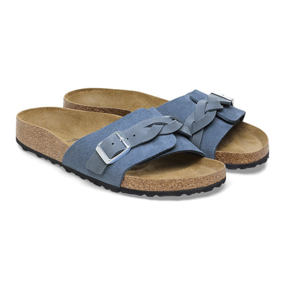 Oita Braided Suede Leather in Color Elemental Blue | Birkenstock