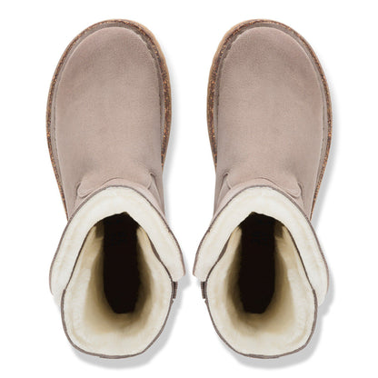 Uppsala Shearling Suede Leather in Color Desert Dust Gray Taupe | Birkenstock