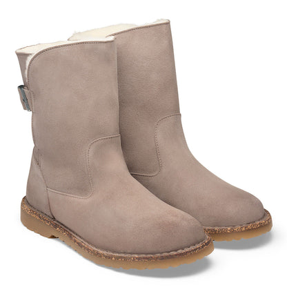 Uppsala Shearling Suede Leather in Color Desert Dust Gray Taupe | Birkenstock