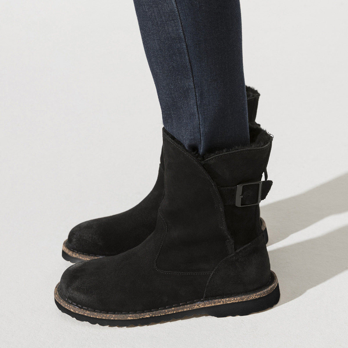 Uppsala Shearling Suede Leather in Color Black | Birkenstock