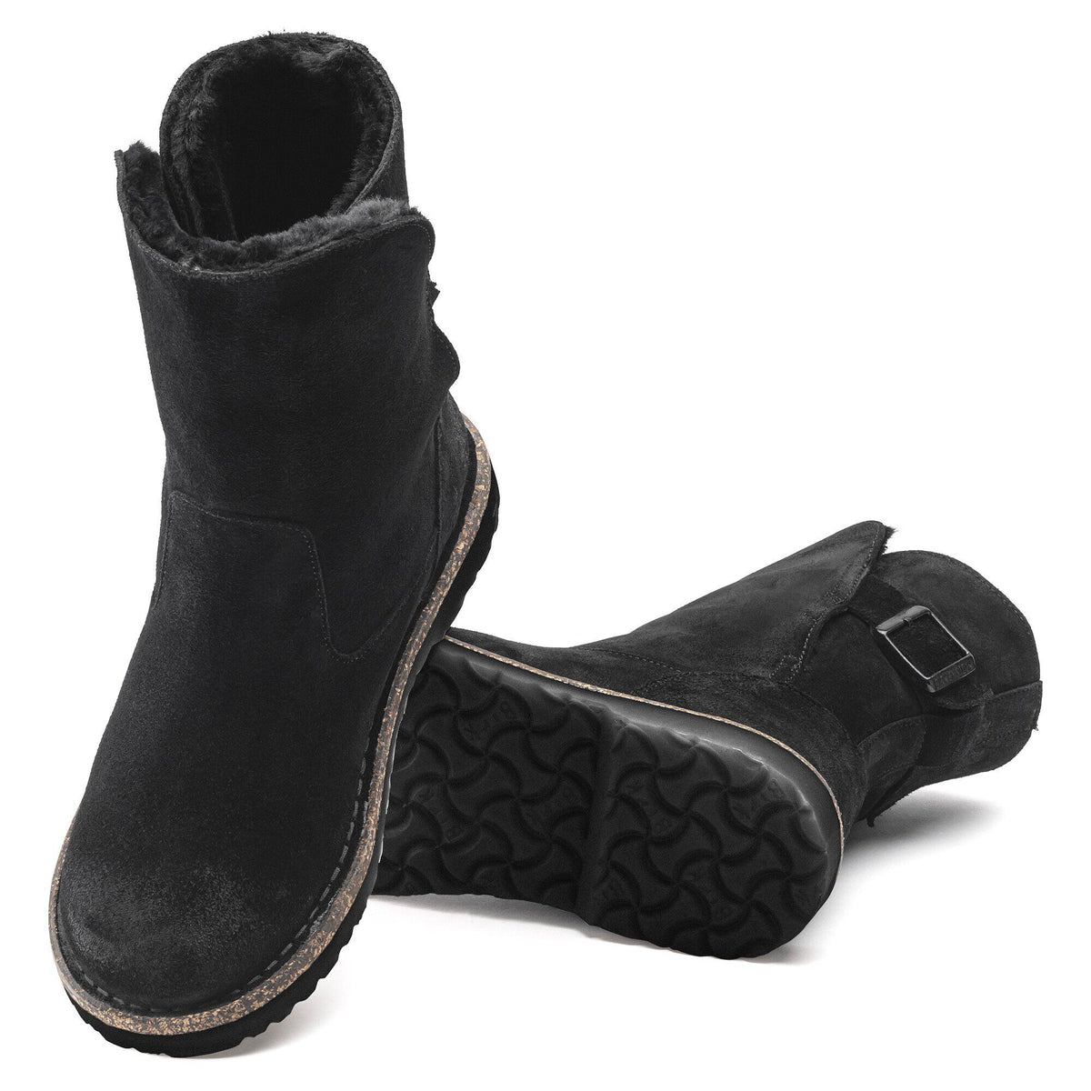 Uppsala Shearling Suede Leather in Color Black | Birkenstock