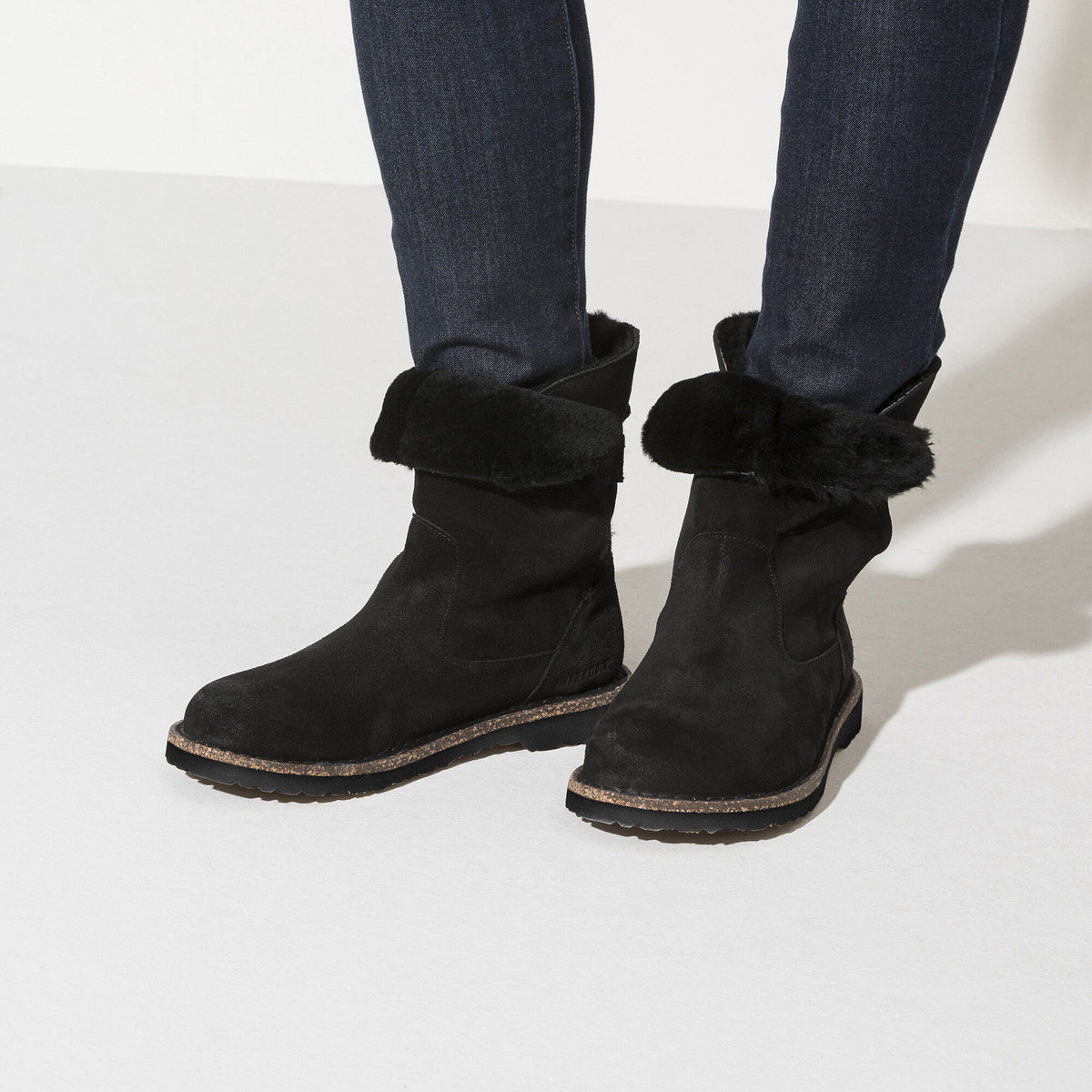 Uppsala Shearling Suede Leather in Color Black | Birkenstock