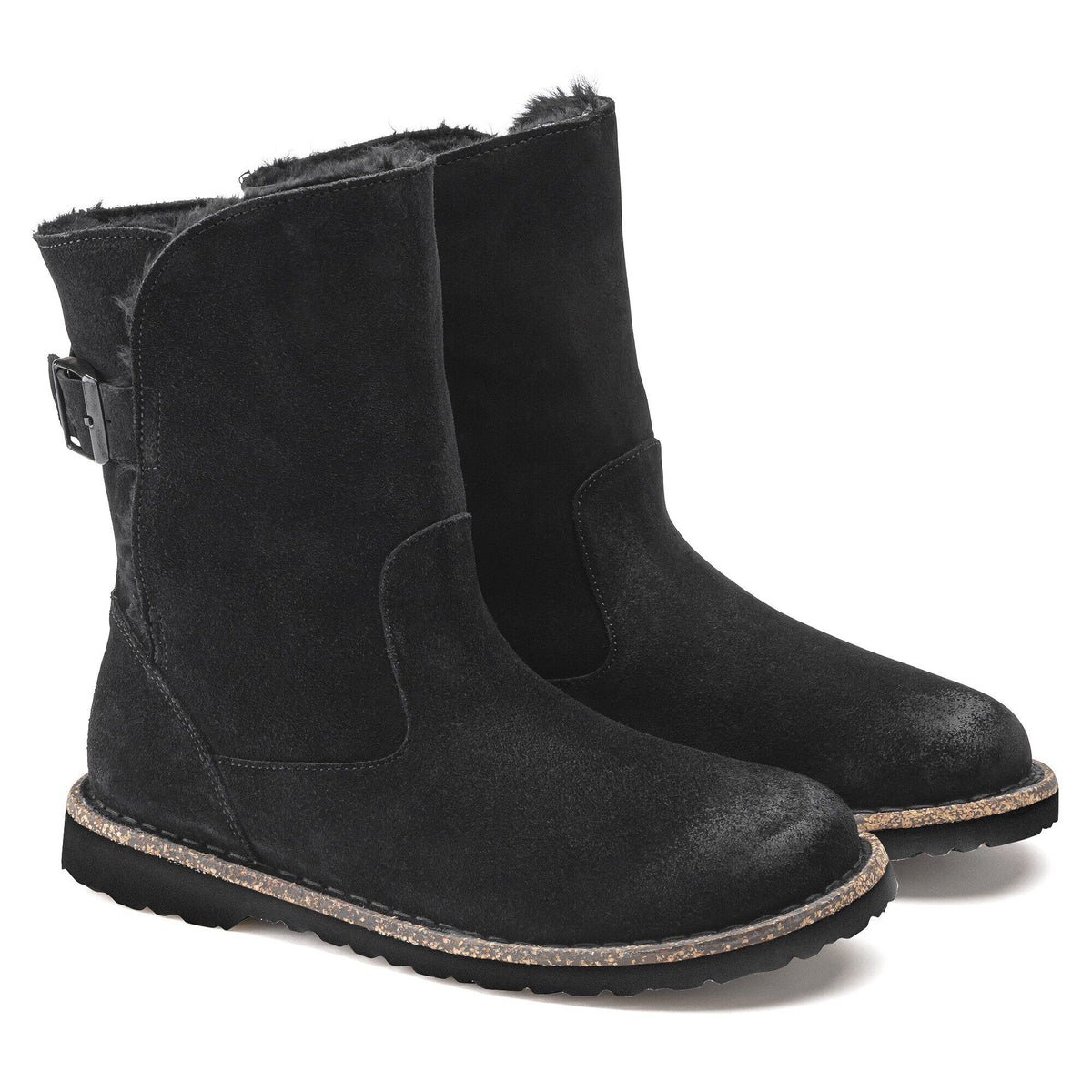 Uppsala Shearling Suede Leather in Color Black | Birkenstock