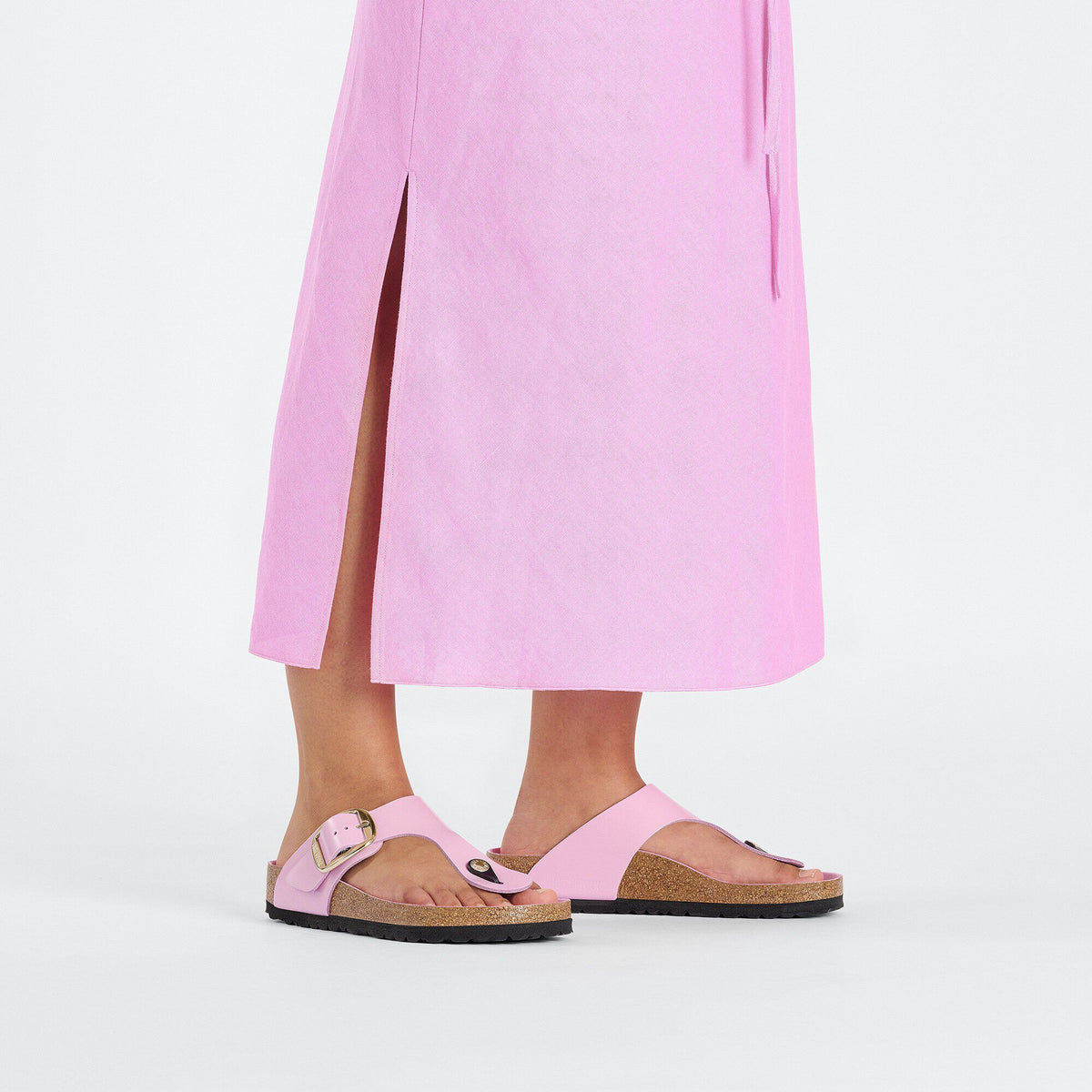 Gizeh Big Buckle Natural Leather Patent in Color High Shine Fondant Pink | Birkenstock