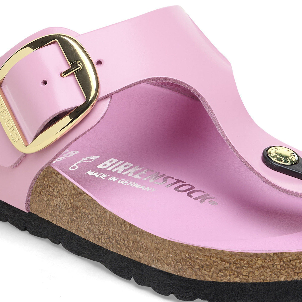 Gizeh Big Buckle Natural Leather Patent in Color High Shine Fondant Pink | Birkenstock