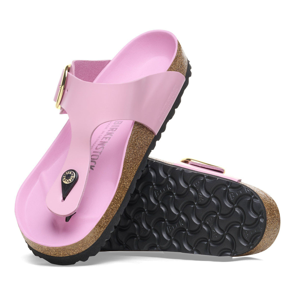 Gizeh Big Buckle Natural Leather Patent in Color High Shine Fondant Pink | Birkenstock