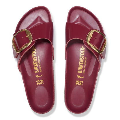 Madrid Hammered Big Buckle Natural Leather Patent in Color Zinfandel High Shine | Birkenstock