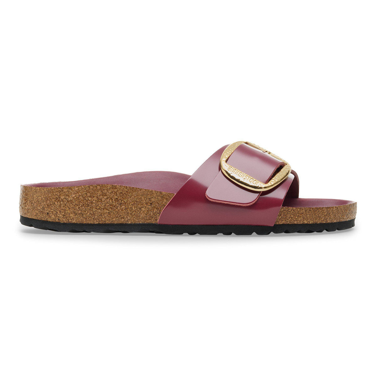 Madrid Hammered Big Buckle Natural Leather Patent in Color Zinfandel High Shine | Birkenstock