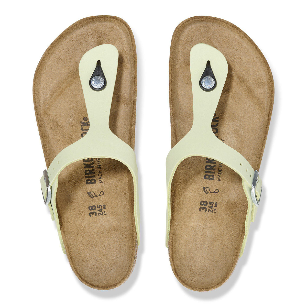 Gizeh Nubuck Leather in Color Faded Lime | Birkenstock
