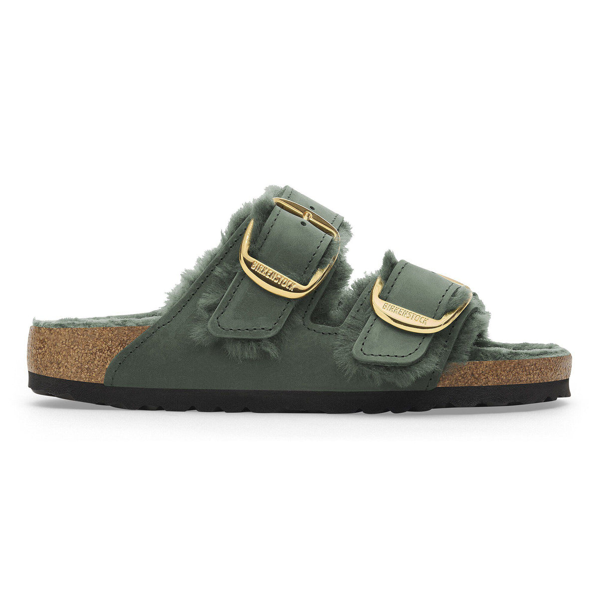 Arizona Big Buckle Shearling Oiled Leather in Color Thyme | Birkenstock