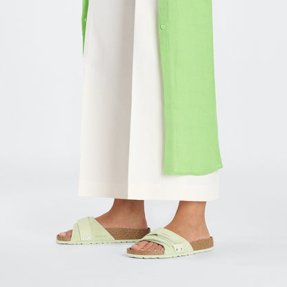 Oita Suede Leather in Color Faded Lime | Birkenstock