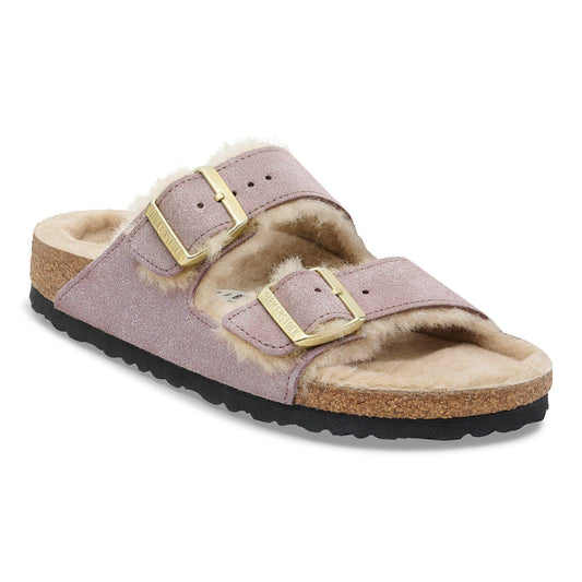 Arizona Shearling Suede Leather-Shearling in Color Suede Shimmering Faded Purple | Birkenstock