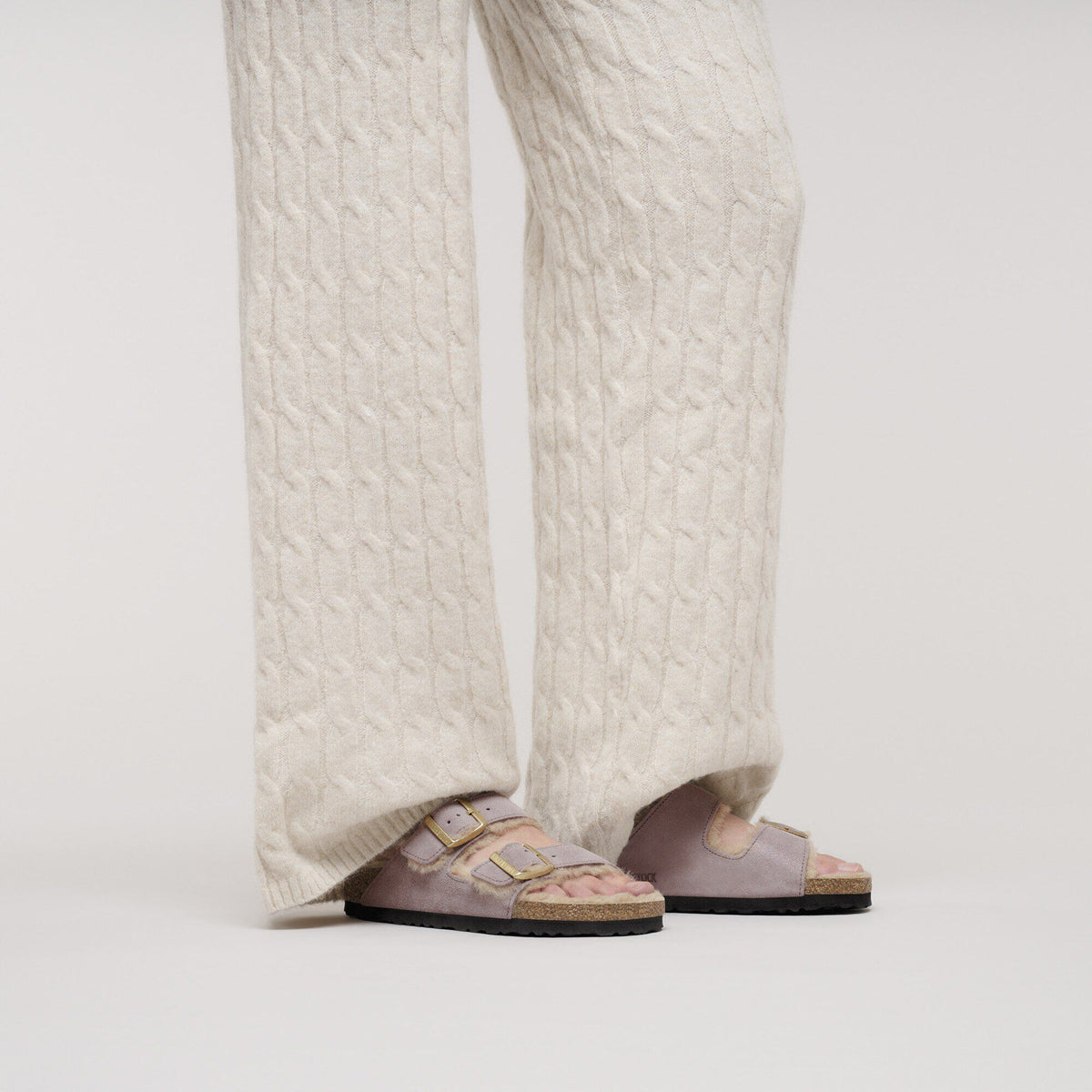 Arizona Shearling Suede Leather-Shearling in Color Suede Shimmering Faded Purple | Birkenstock