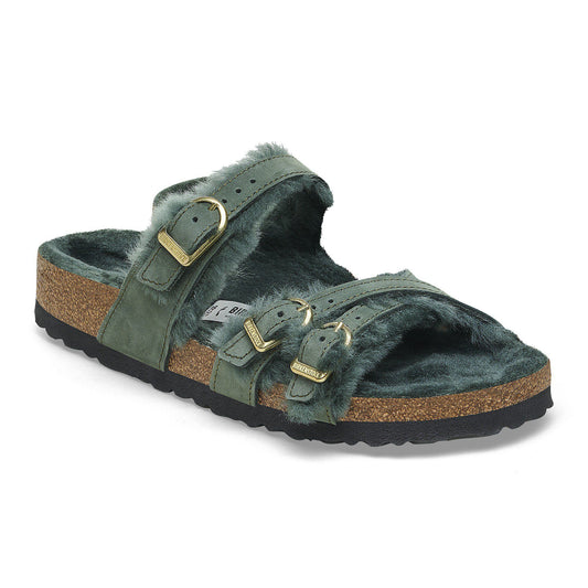 Franca Shearling Nubuck Leather in Color Thyme | Birkenstock