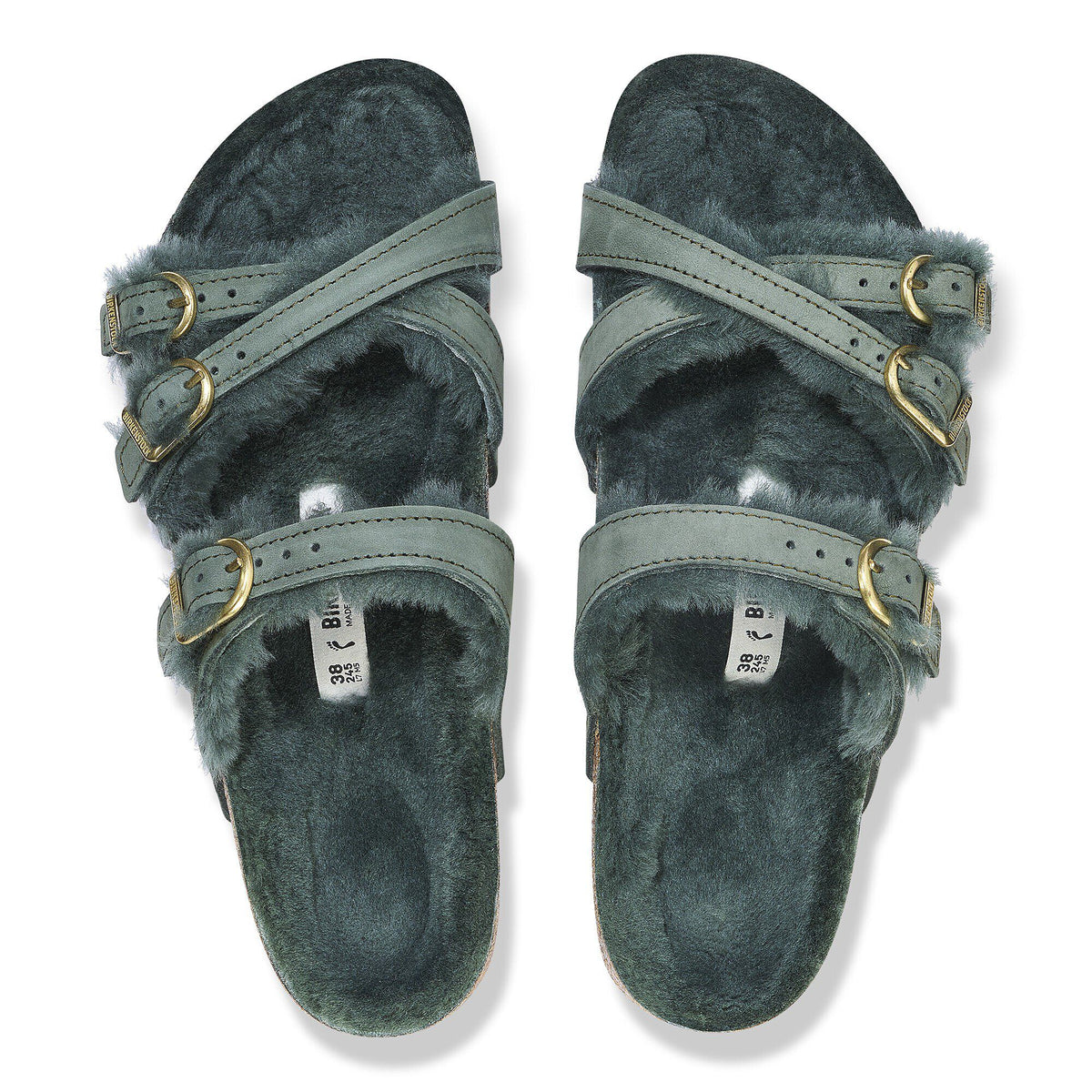 Franca Shearling Nubuck Leather in Color Thyme | Birkenstock