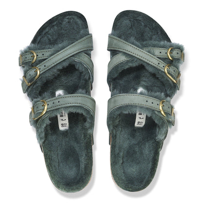 Franca Shearling Nubuck Leather in Color Thyme | Birkenstock