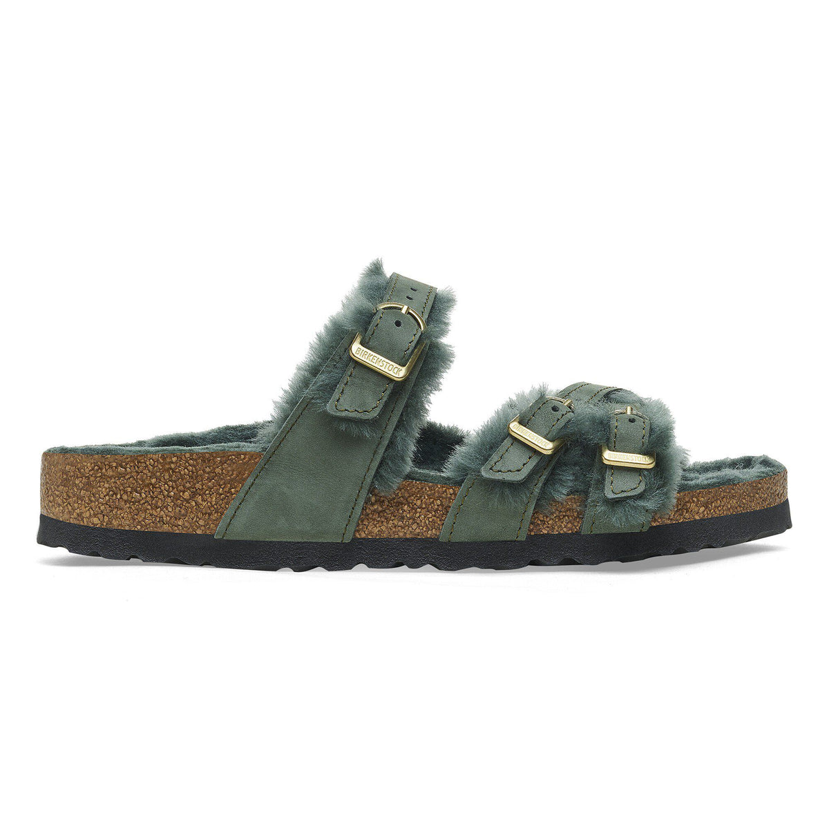 Franca Shearling Nubuck Leather in Color Thyme | Birkenstock