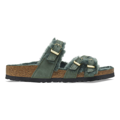 Franca Shearling Nubuck Leather in Color Thyme | Birkenstock