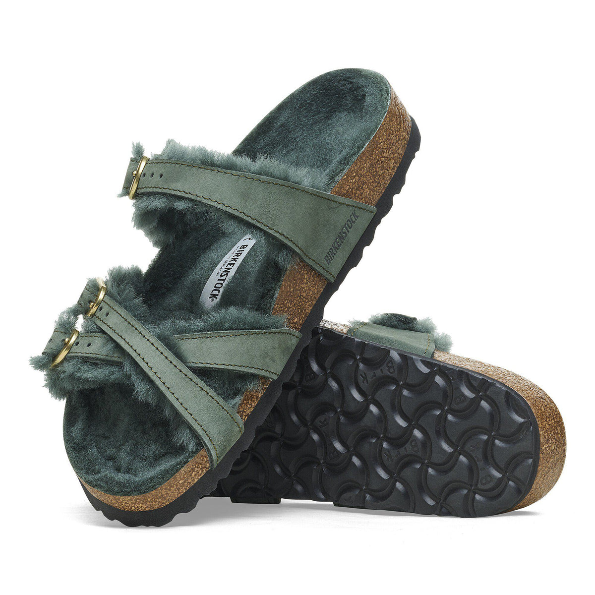 Franca Shearling Nubuck Leather in Color Thyme | Birkenstock