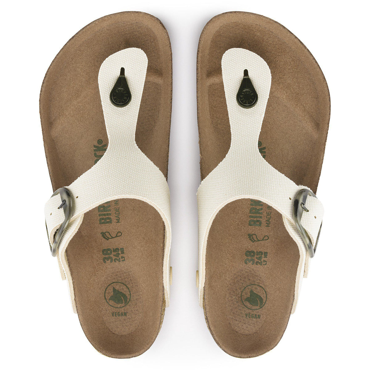 Gizeh Vegan Big Buckle Textile in Color Eggshell | Birkenstock