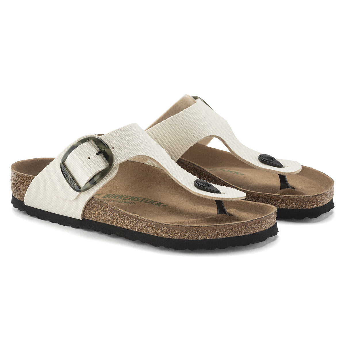 Gizeh Vegan Big Buckle Textile in Color Eggshell | Birkenstock