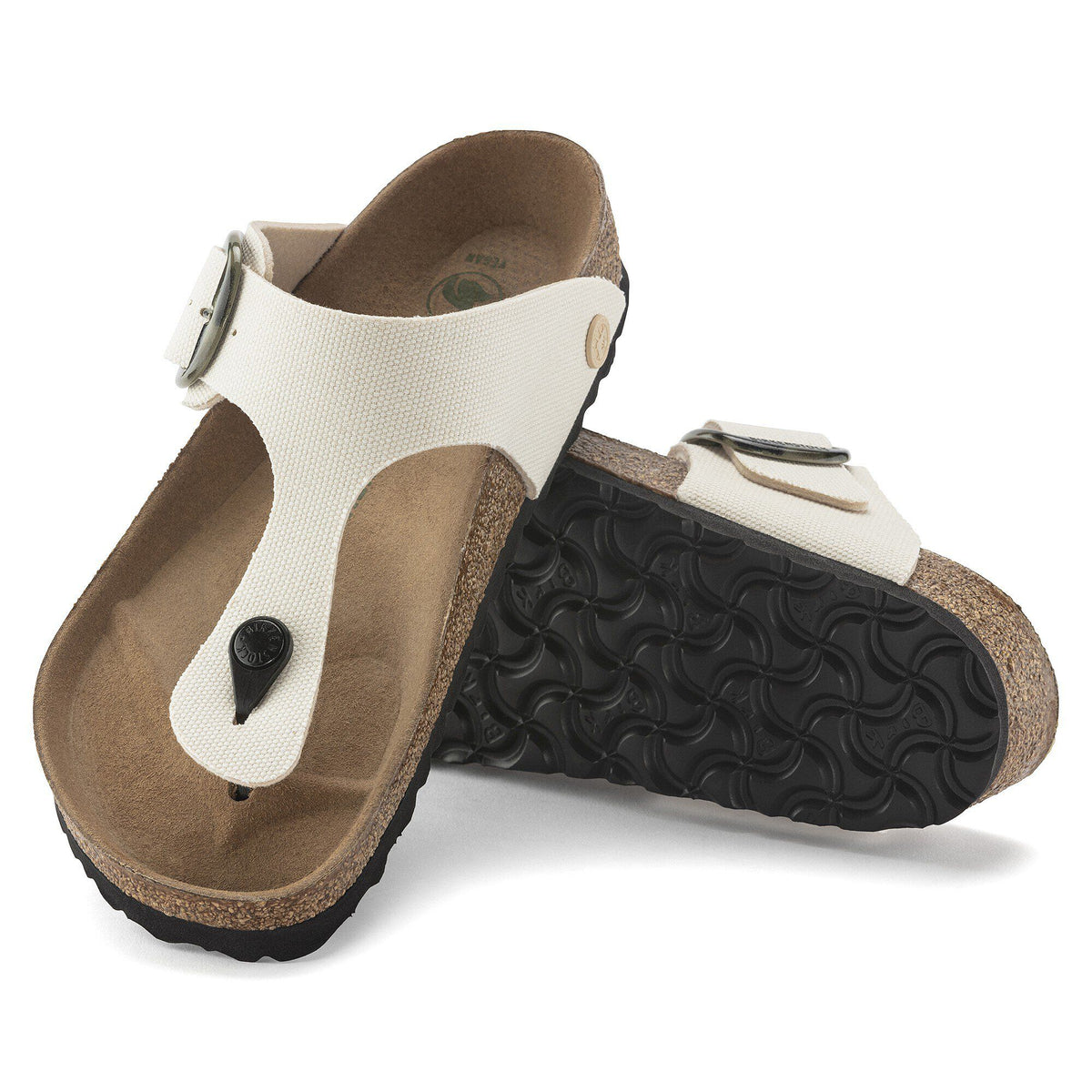 Gizeh Vegan Big Buckle Textile in Color Eggshell | Birkenstock