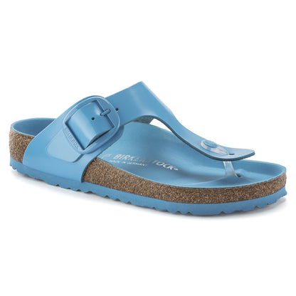 Gizeh Big Buckle Natural Leather Patent in Color High Shine Sky Blue | Birkenstock