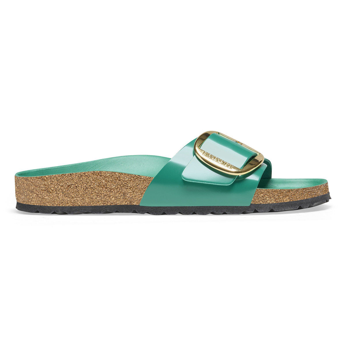 Madrid Big Buckle Natural Leather Patent in Color High Shine Digital Green | Birkenstock