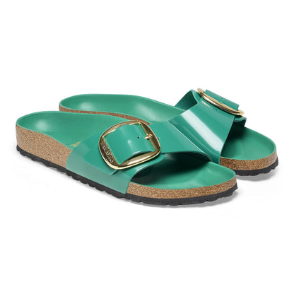 Madrid Big Buckle Natural Leather Patent in Color High Shine Digital Green | Birkenstock